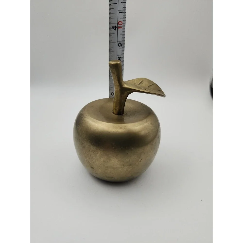 Vintage Brass Apple Bell. With Clapper Intact. Natural Patina.